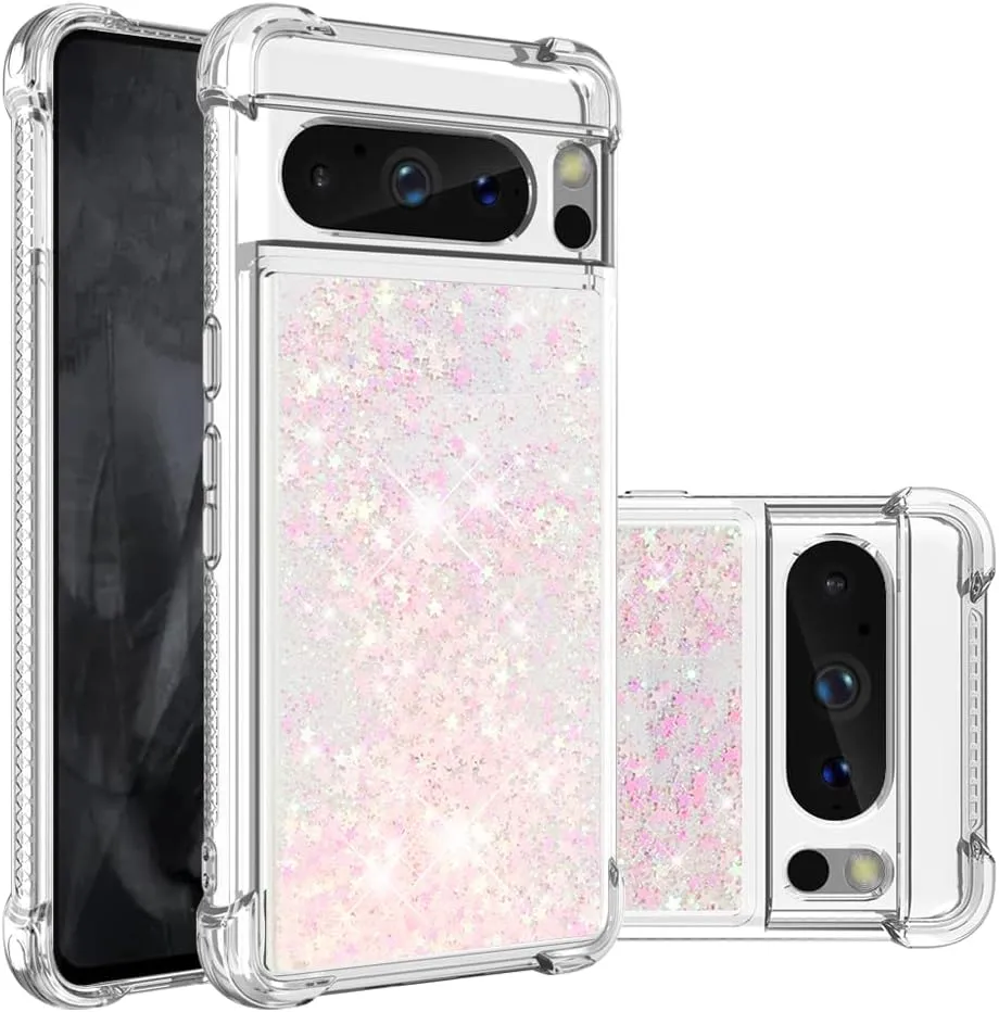Google Pixel 8 Pro Case Glitter Liquid Cute Clear Phone Case