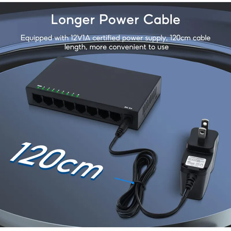 High Data Rate 8-Port Network Ethernet Switch
