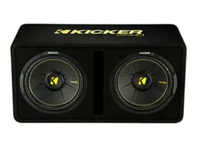 Kicker 44DCWC102 Dual CompC 10-inch Subwoofers in Vented Enclosure, 2-Ohm, 600W