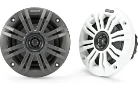 Kicker 45KM44 Universal Weatherproof Coaxial 4" 4-Ohm Audio Speakers with Charcoal and White Grilles (Pair)