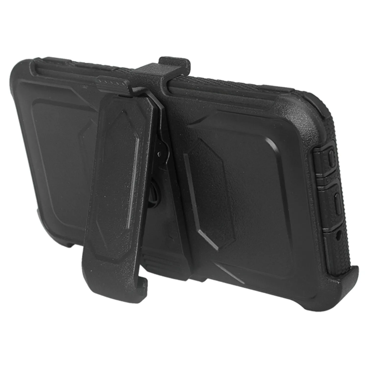 LG Aristo 2 Plus Case, Aristo 2, LG Tribute Dynasty, Rebel 3, Zone 4, Triple Protection 3-1 w/ Built in Screen Protector Heavy Duty Holster Shell Combo Case - Black