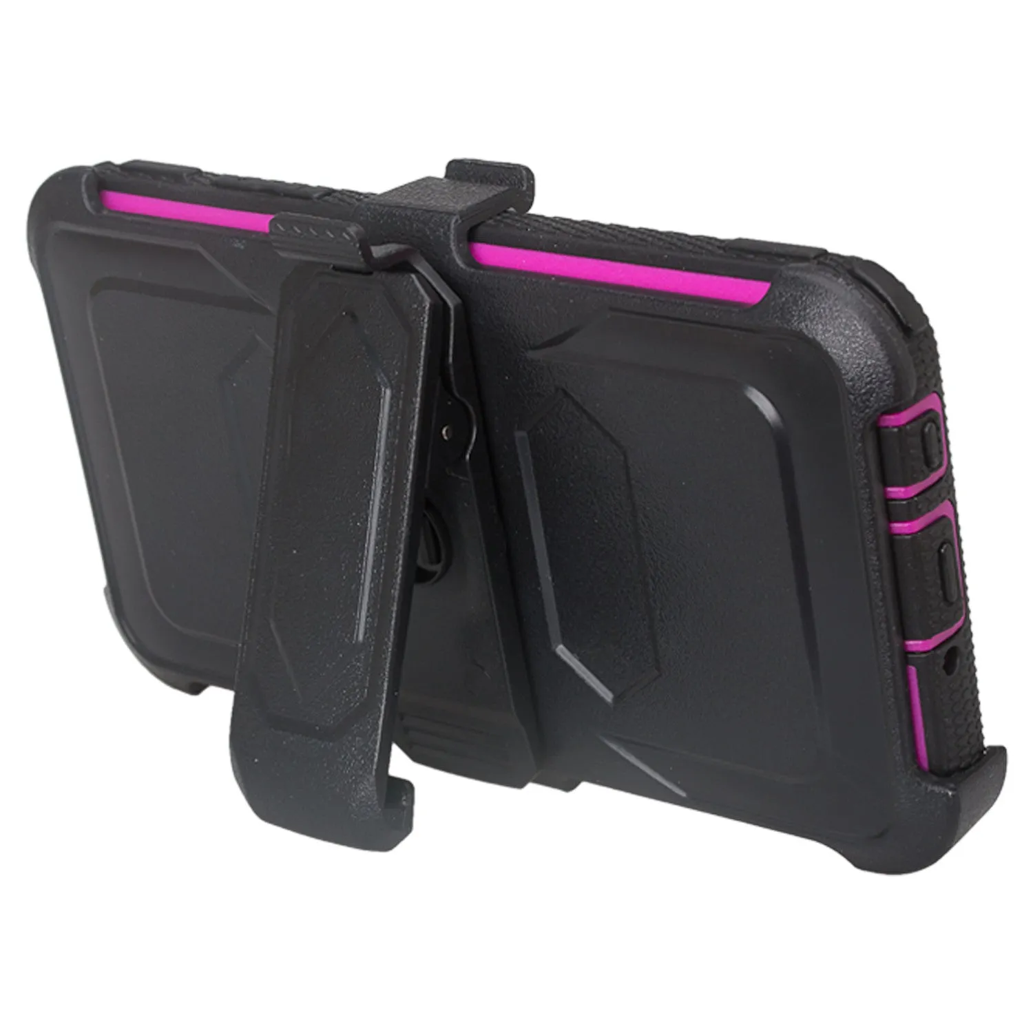 LG Aristo Case, K4 2017, K8 2017, Risio 2, Phoenix 3, Fortune, Triple Protection 3-1 w/ Built in Screen Protector Heavy Duty Holster Shell Combo Case - Purple