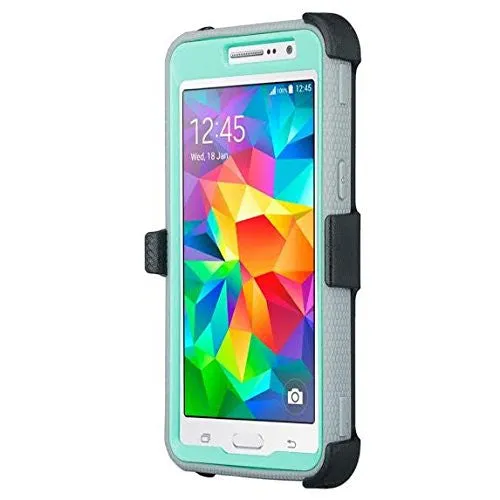 LG K10 Case | LG Premier LTE, Triple Protection 3-1 [Built in Screen Protector] Heavy Duty Holster Shell Combo Case for LG K10 - Teal