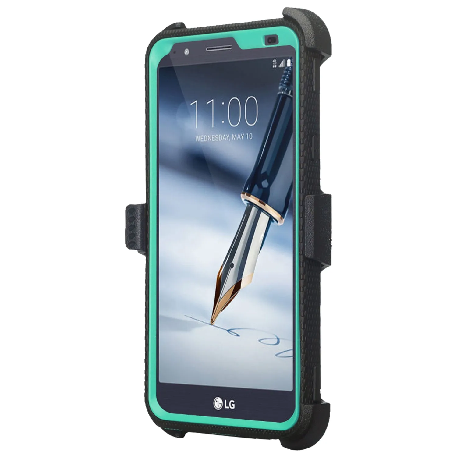 LG Stylo 5 Case, Stylo 5, Triple Protection 3-1 w/ Built in Screen Protector Heavy Duty Holster Shell Combo Case - Teal