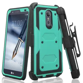 LG Stylo 5 Case, Stylo 5, Triple Protection 3-1 w/ Built in Screen Protector Heavy Duty Holster Shell Combo Case - Teal