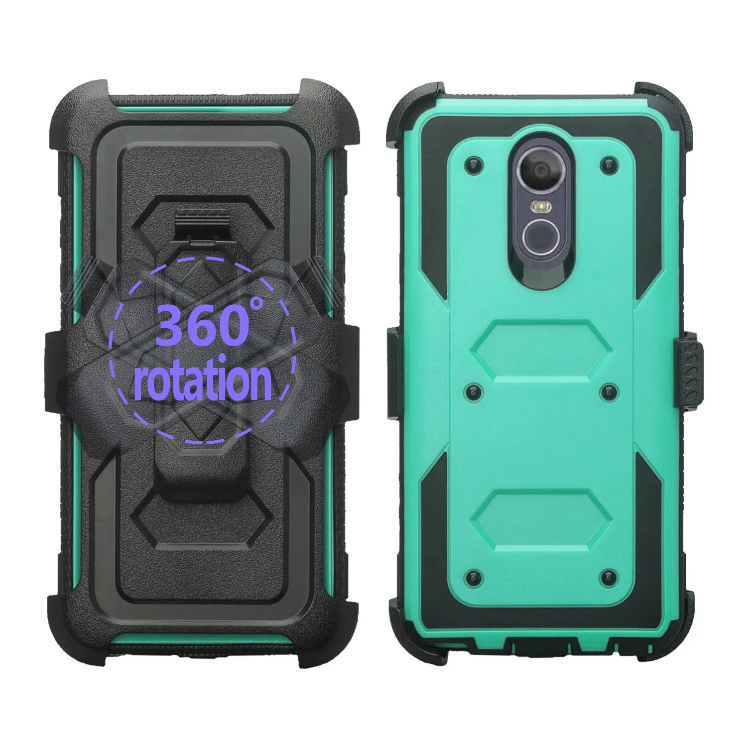 LG Stylo 5 Case, Stylo 5, Triple Protection 3-1 w/ Built in Screen Protector Heavy Duty Holster Shell Combo Case - Teal