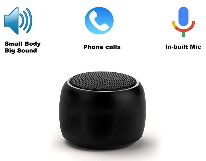 Mini Portable Wireless Speaker, Built-in Mic and Selfie Remote Control