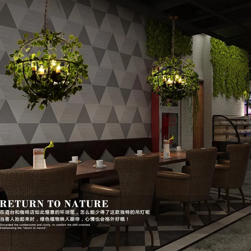 Modern small fresh net red music restaurant hotel private room plant chandelier barbecue shop bar clear bar table decoration lam