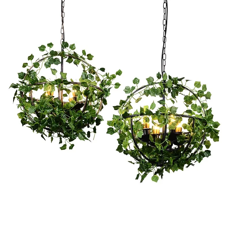 Modern small fresh net red music restaurant hotel private room plant chandelier barbecue shop bar clear bar table decoration lam