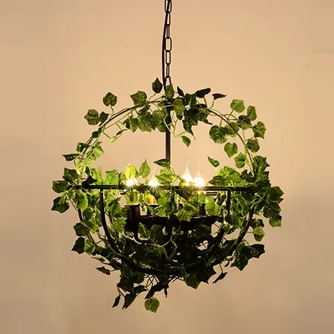 Modern small fresh net red music restaurant hotel private room plant chandelier barbecue shop bar clear bar table decoration lam