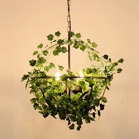 Modern small fresh net red music restaurant hotel private room plant chandelier barbecue shop bar clear bar table decoration lam