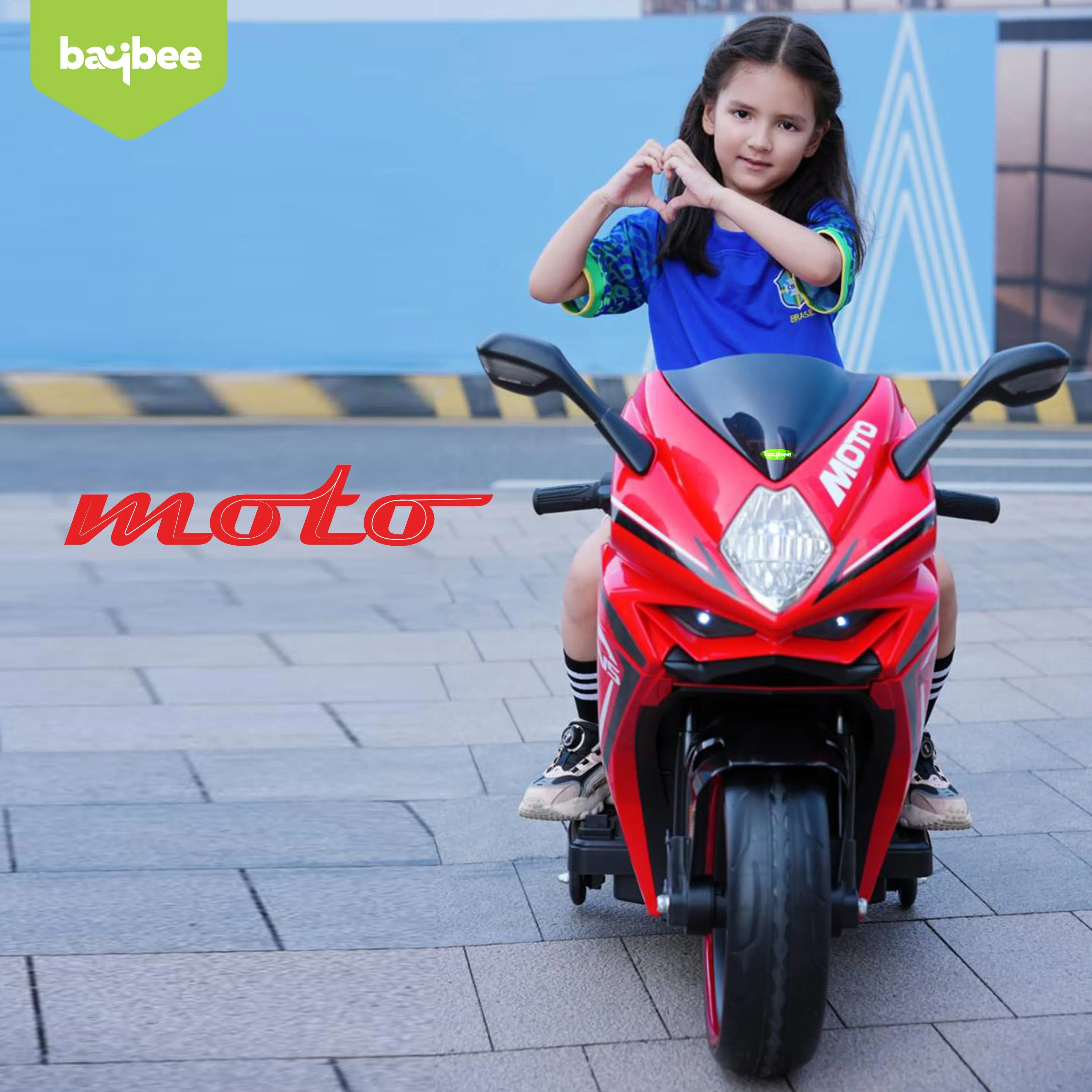 Moto Battery Operated Bike for Kids with LED Light, Bluetooth & Music