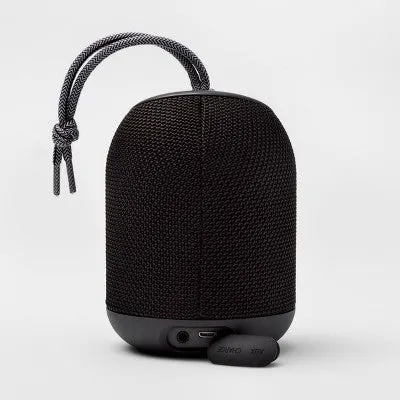 New - heyday Cylinder Portable Bluetooth Speaker With Strap - Black