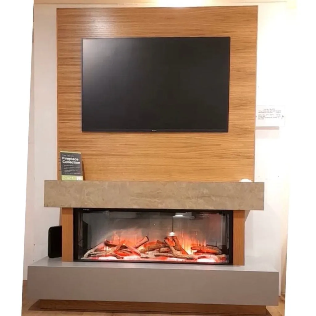OER Tivoli Media Wall with Electric Fireplace - 1000MM Fire