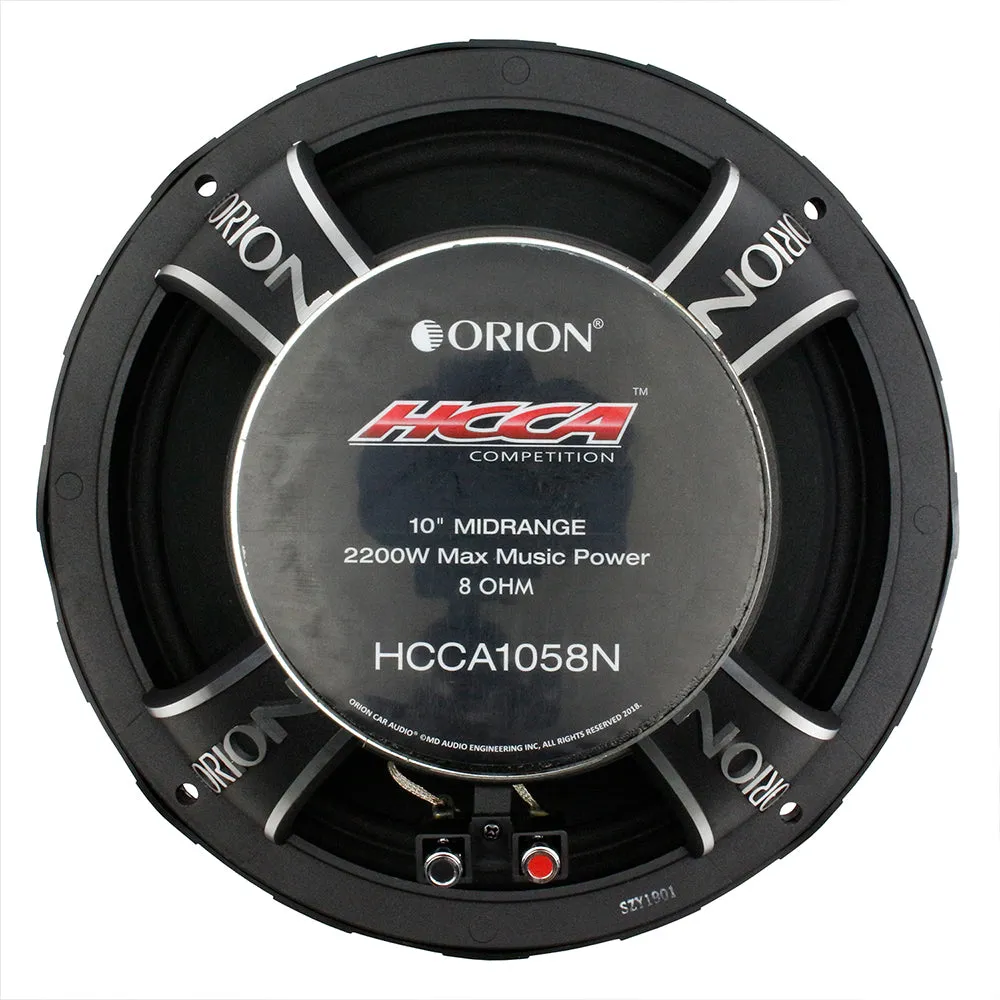 Orion 10" Midrange Speaker 8 Ohm 2200W Max Car Audio MidBass HCCA1058N Single