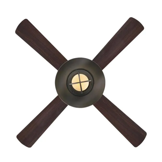 Porto 52-Inch Four-Blade Indoor Smart WiFi Ceiling Fan, Black-Bronze Finish with Dimmable LED Light Fixture, Remote Control Included