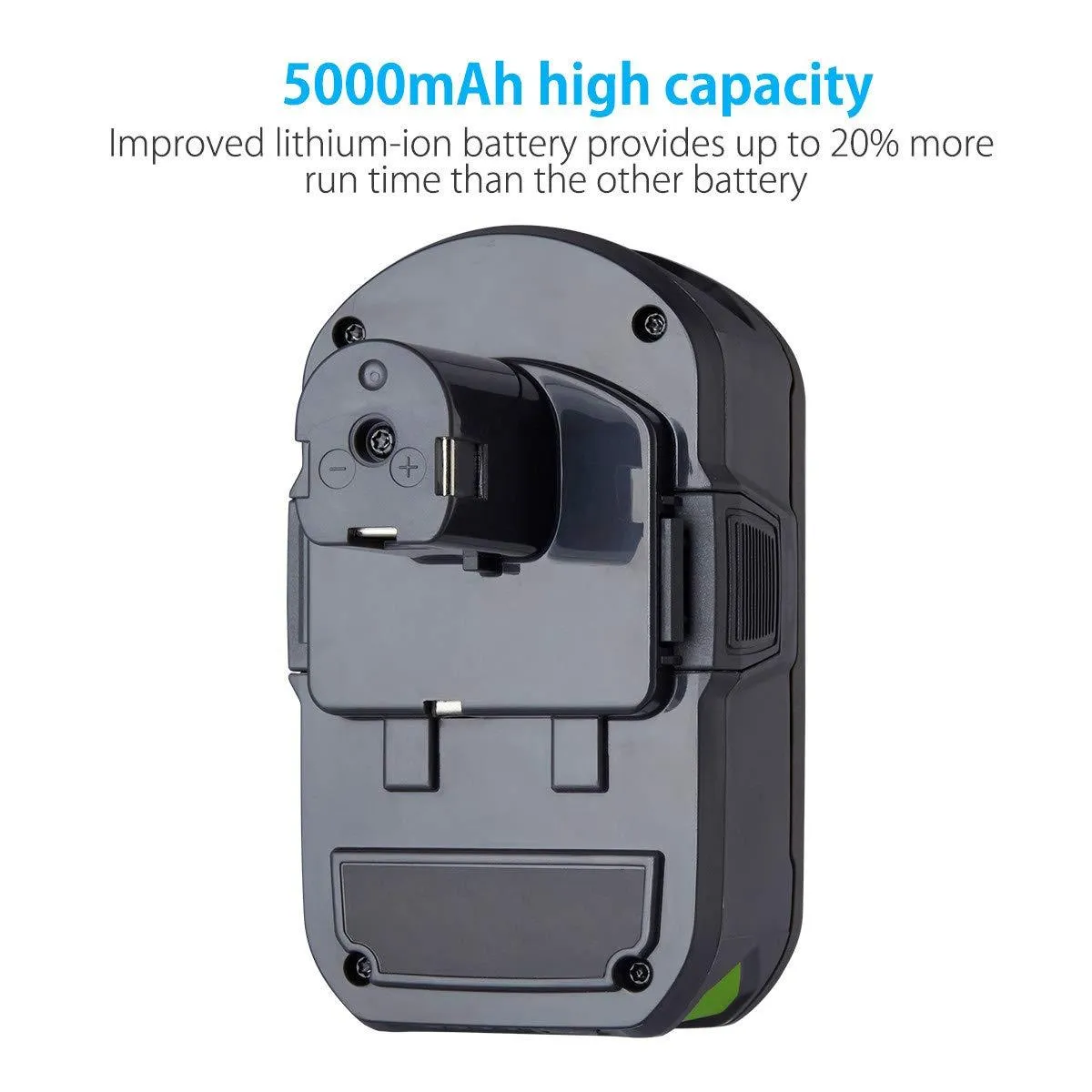 Powerextra 2 Pack 5000mAh Ryobi 18V Lithium Battery for Ryobi 18 Volt ONE  P102 P103 P104 P105 P107 P109 P122 Cordless Power Tools (2 Pack)