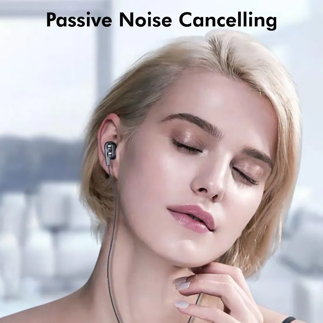 PTron Boom Ultima 4D Deep Bass Stereo Earphones Dual Driver Sports Headset with Mic for All Smartphones