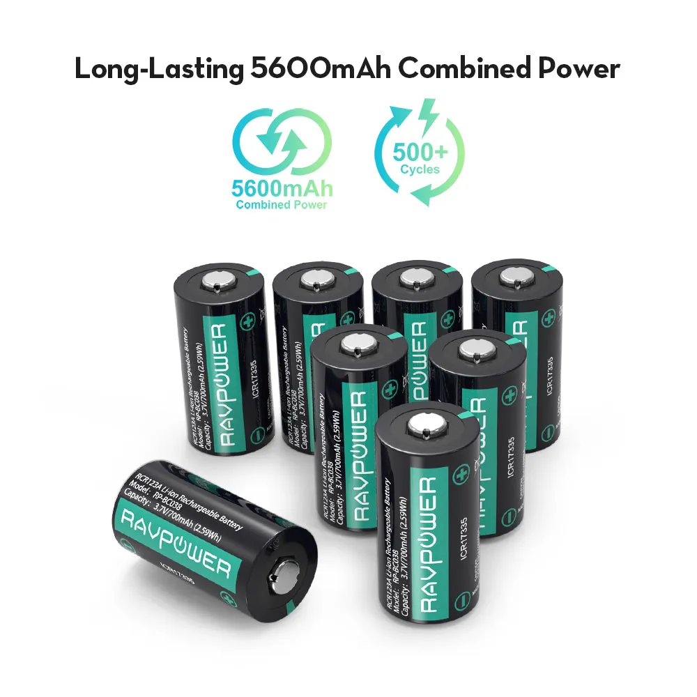 RCR123A Rechargeable Battery With a USB Cable