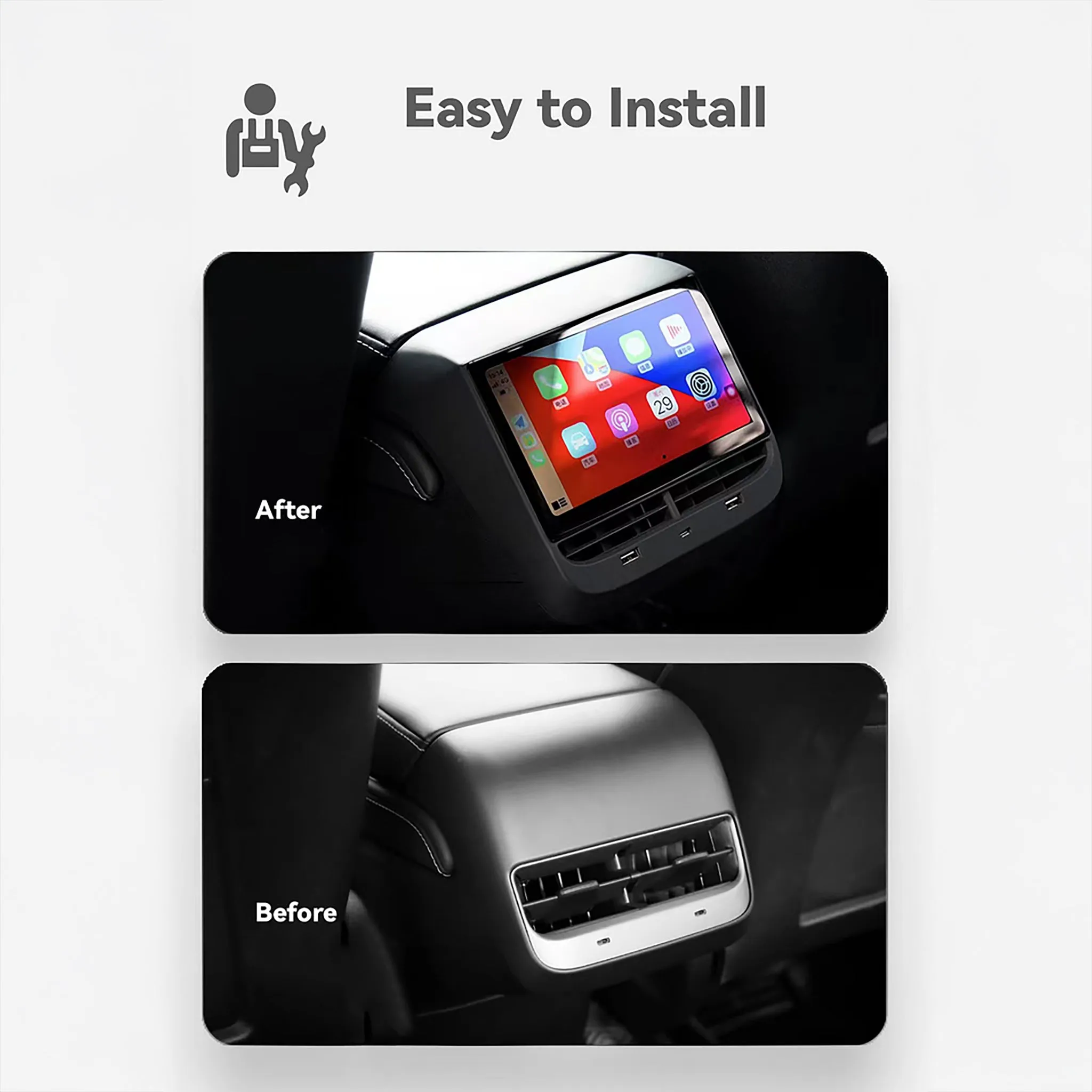 Rear Touchscreen Display for Tesla Model 3/Y – Entertainment, Climate Control & Seamless Integration