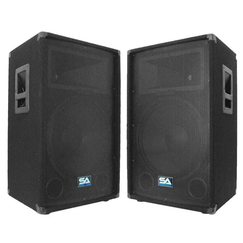 SA-15T - Pair of 15 Inch PA / DJ / Band Speaker Cabinets with Titanium Horns
