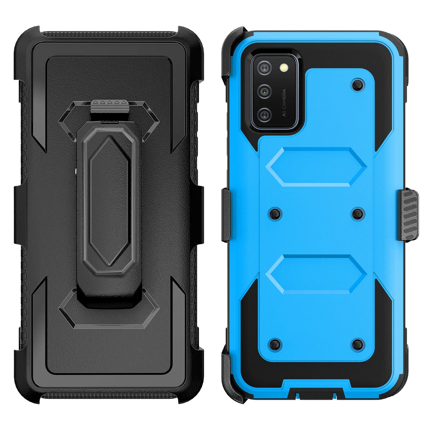 Samsung Galaxy A32 5G Case, Galaxy A32 5G Case, Triple Protection 3-1 w/ Built in Screen Protector Heavy Duty Holster Shell Combo Case - Blue