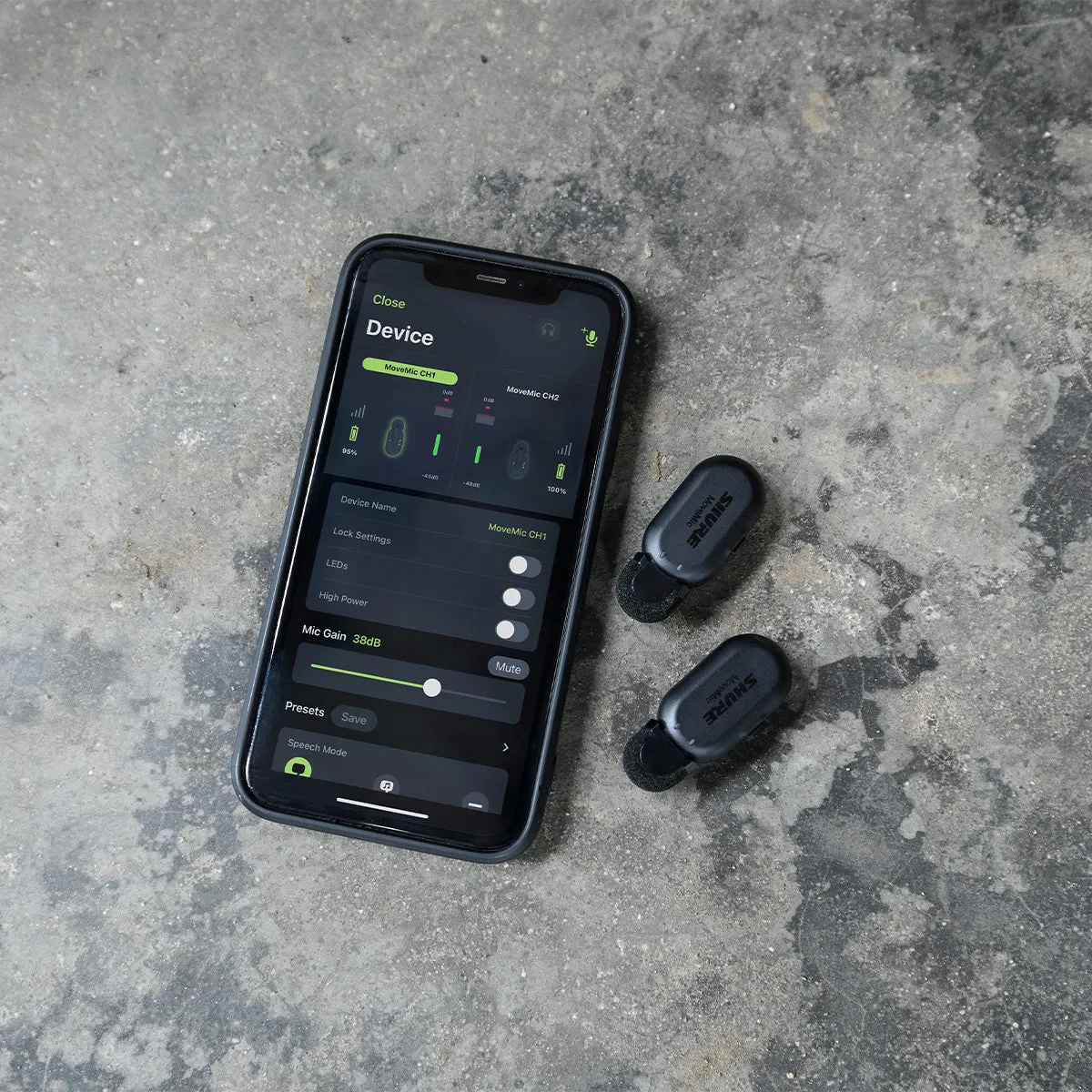 Shure MoveMic Two 2-Channel Direct to Phone Wireless Lavalier Microphone System