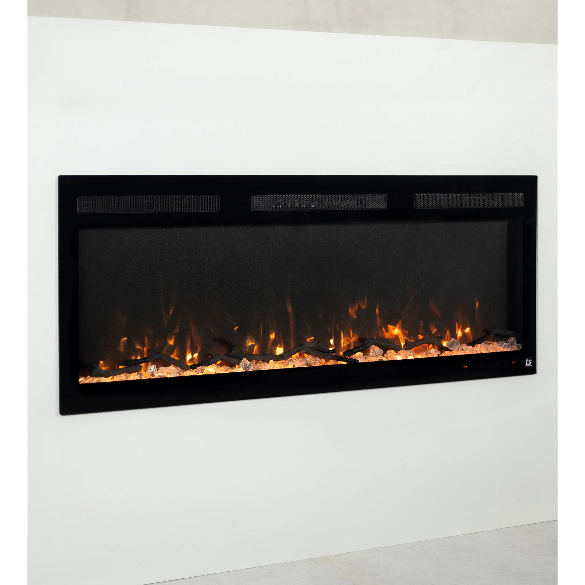 Sideline Fury Refurbished 46 Inch Slim-Depth Recessed Smart Electric Fireplace 80053