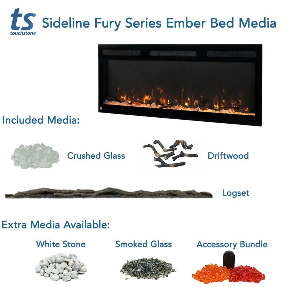 Sideline Fury Refurbished 46 Inch Slim-Depth Recessed Smart Electric Fireplace 80053