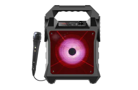 Top Tech 6.5" Rechargeable Speaker with Bluetooth, FM Radio, and Colorful Lights
