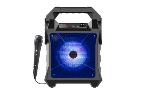 Top Tech 6.5" Rechargeable Speaker with Bluetooth, FM Radio, and Colorful Lights