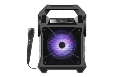 Top Tech 6.5" Rechargeable Speaker with Bluetooth, FM Radio, and Colorful Lights