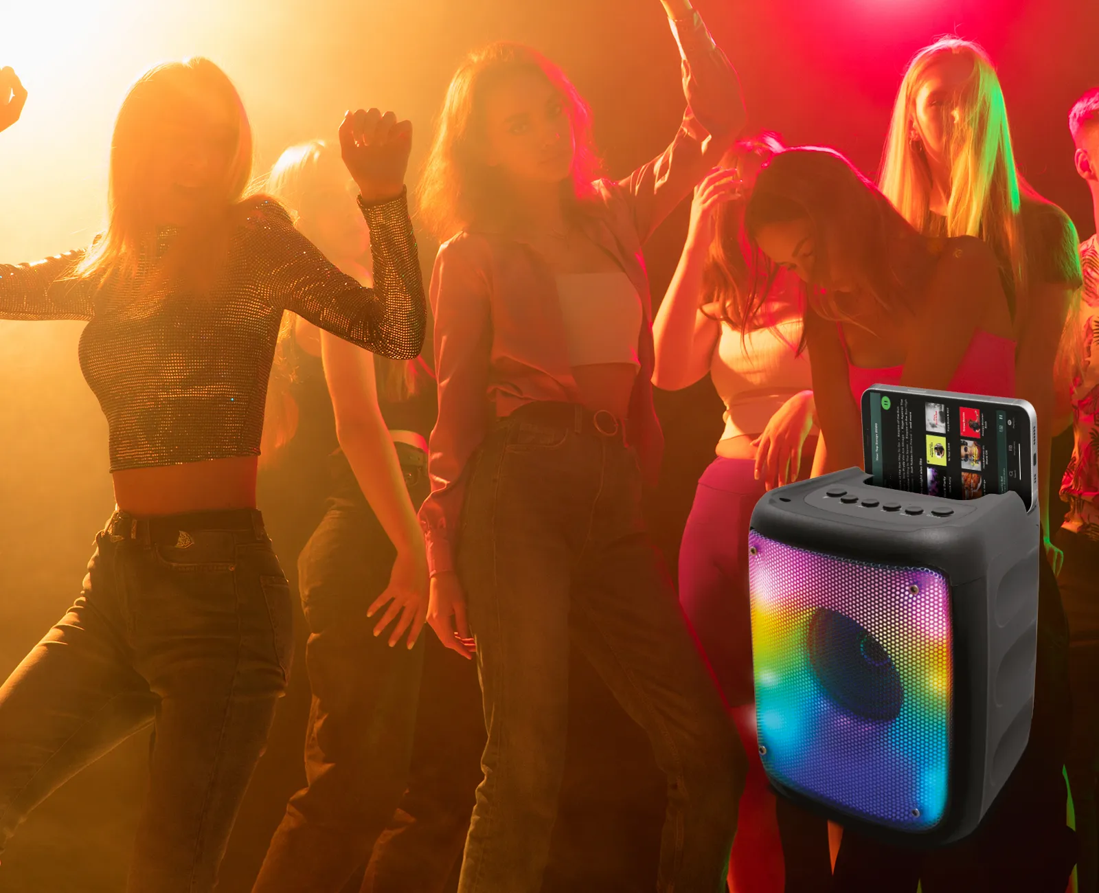 TOPTECH KL-3 Bluetooth Speaker, 3" Woofer, 600W, Disco Lights, Wireless, FM Radio, Remote