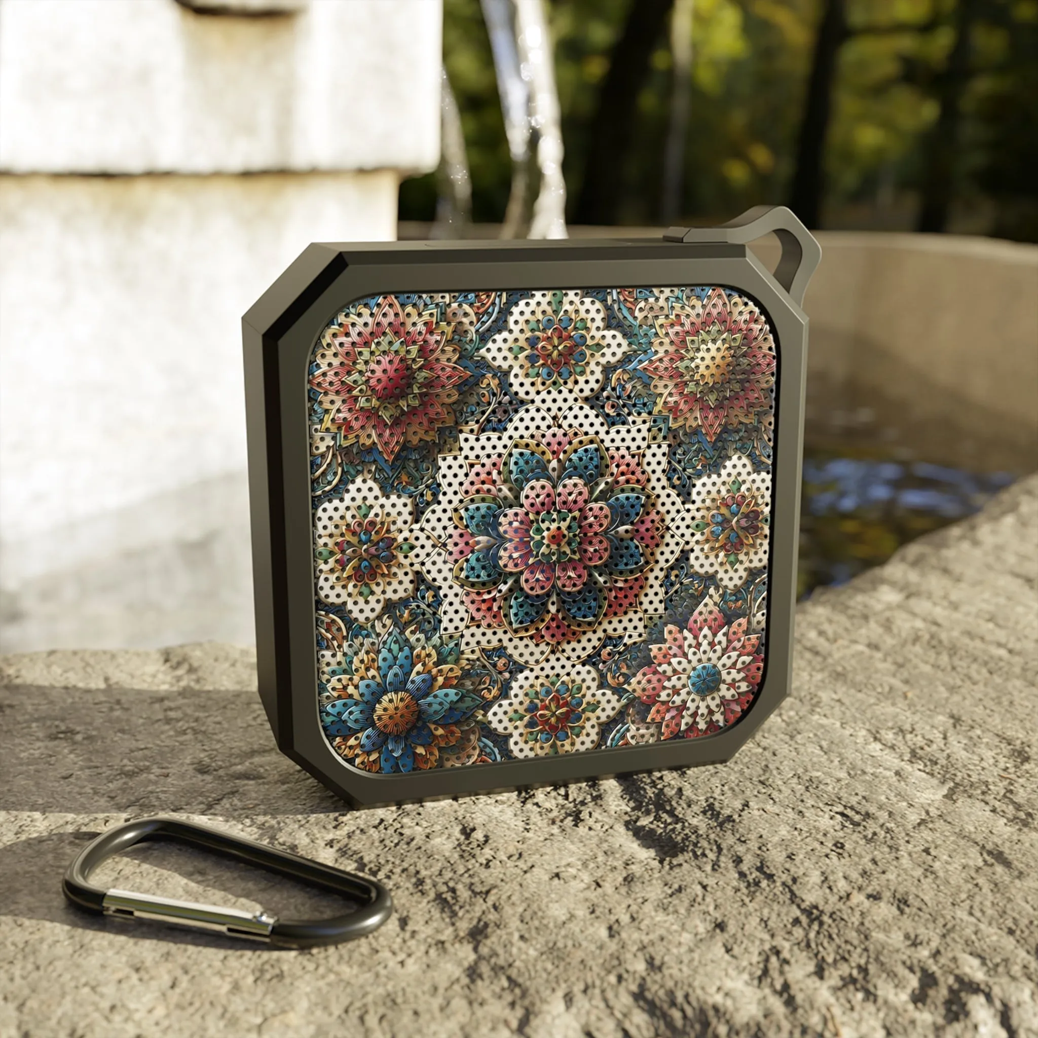 Traditional tile art flowers themed Blackwater Outdoor Bluetooth Speaker