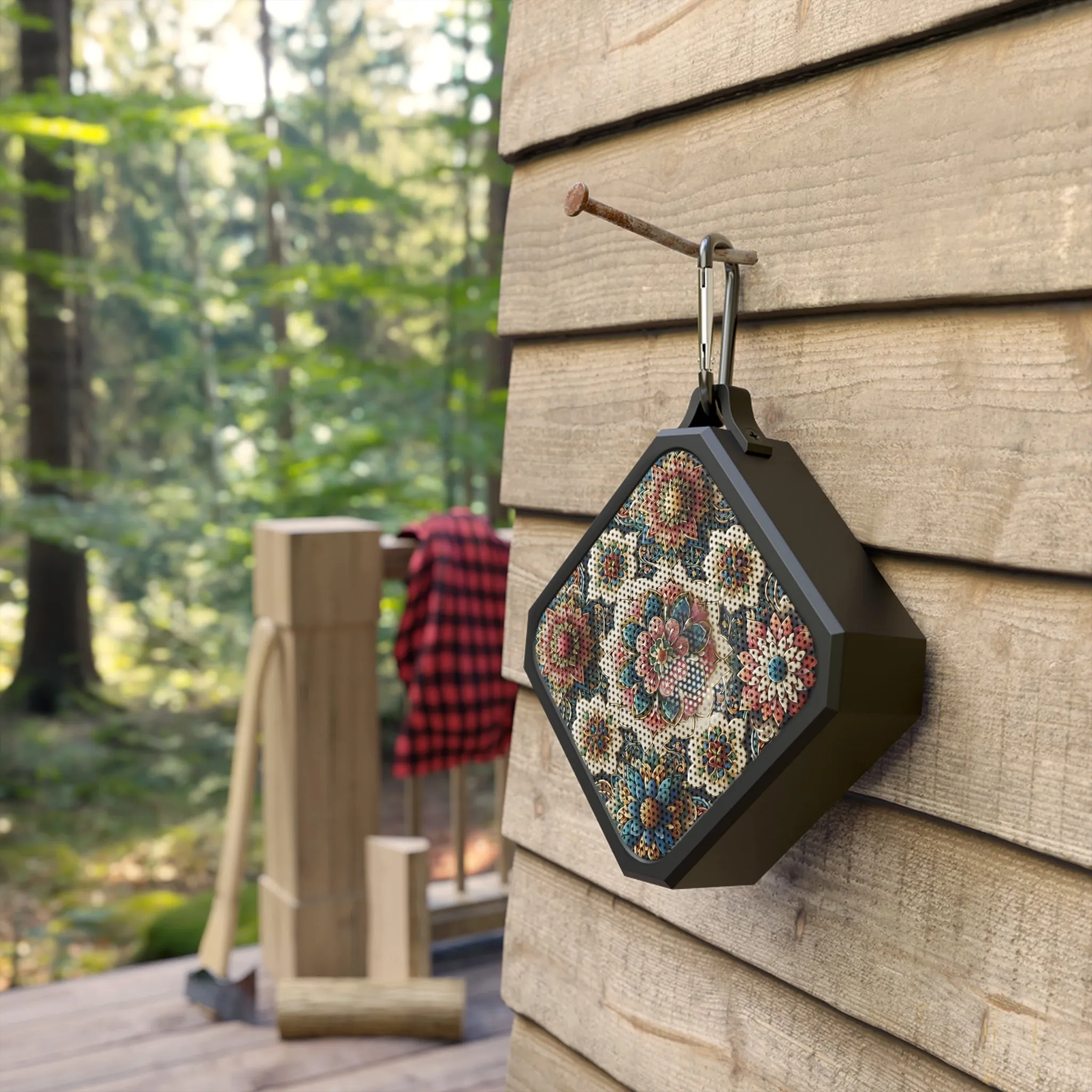 Traditional tile art flowers themed Blackwater Outdoor Bluetooth Speaker