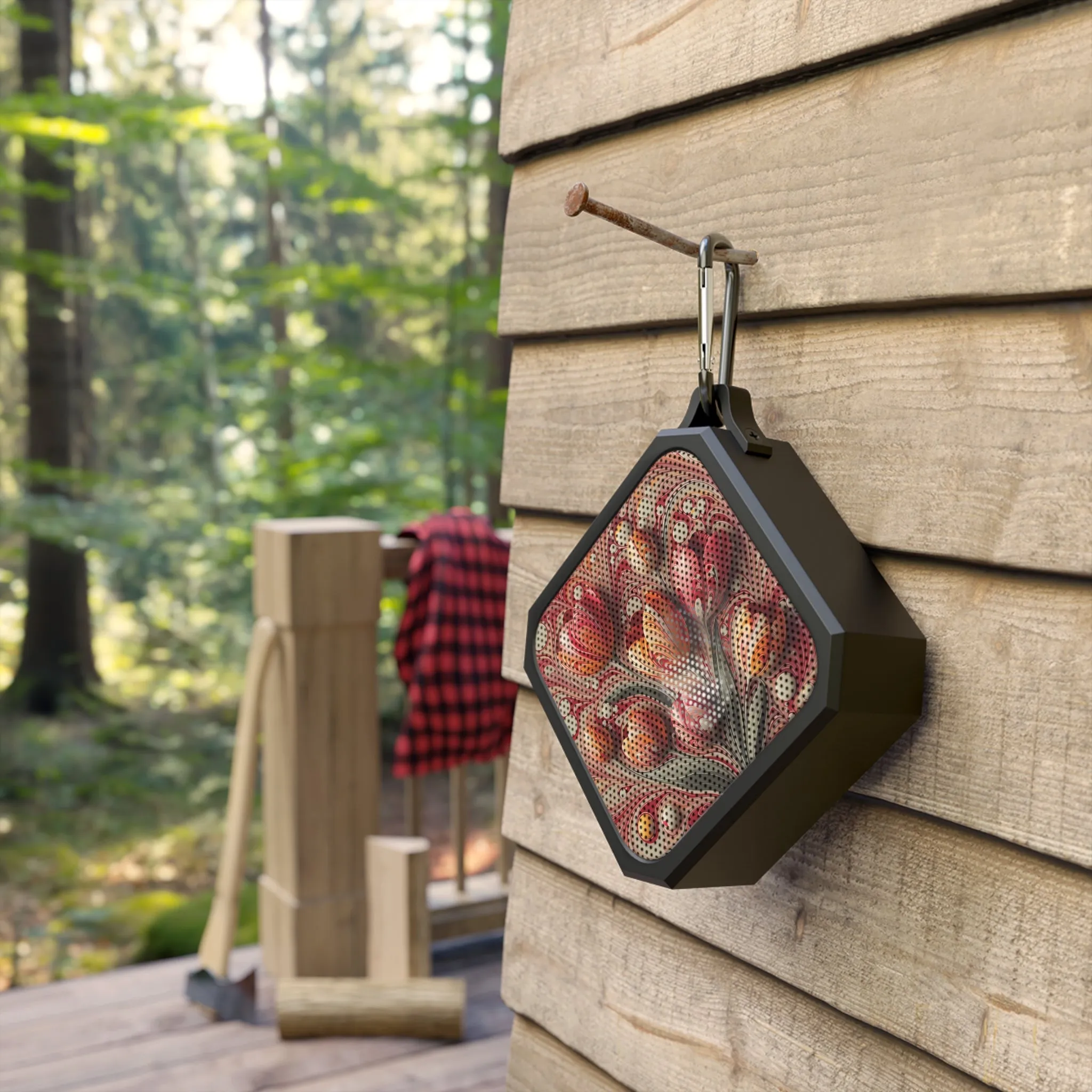 Tulip patterned marbling art Blackwater Outdoor Bluetooth Speaker