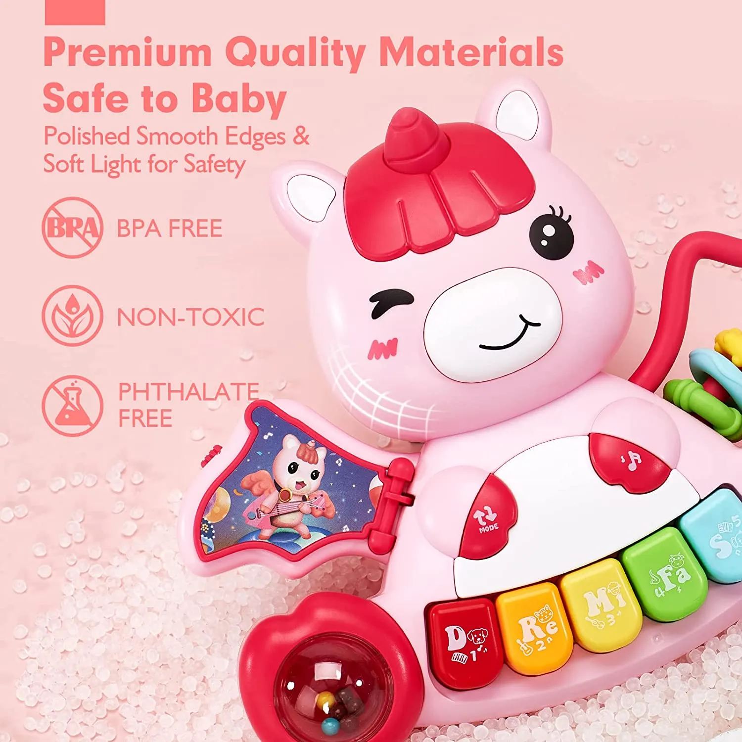 Unicorn Musical Piano Toy with Lights