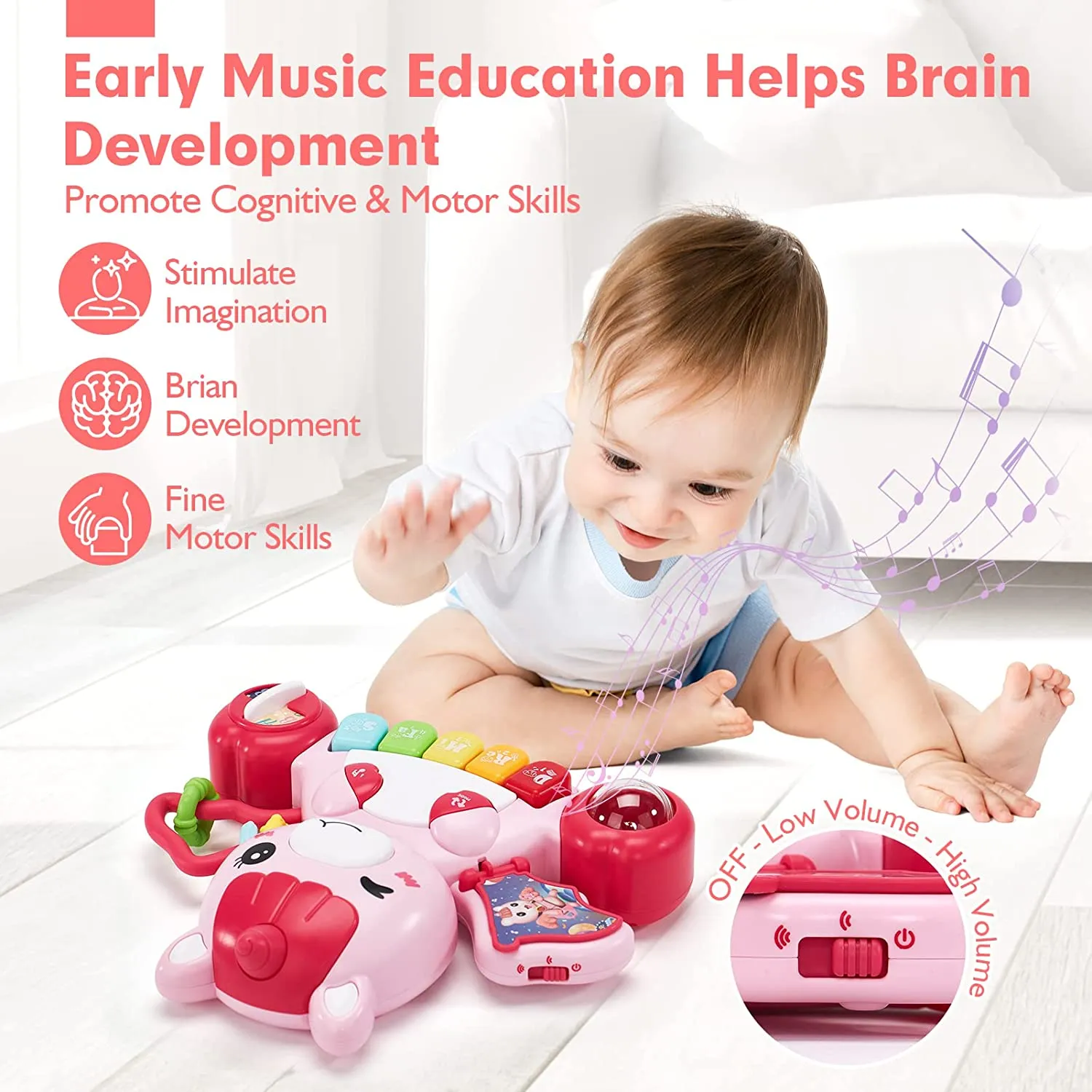 Unicorn Musical Piano Toy with Lights