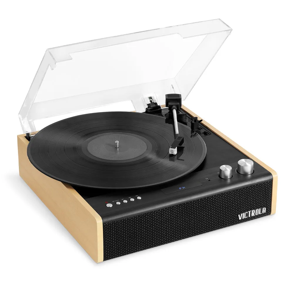 Victrola Eastwood Turntable   Entertainment Stand Bundle - Black