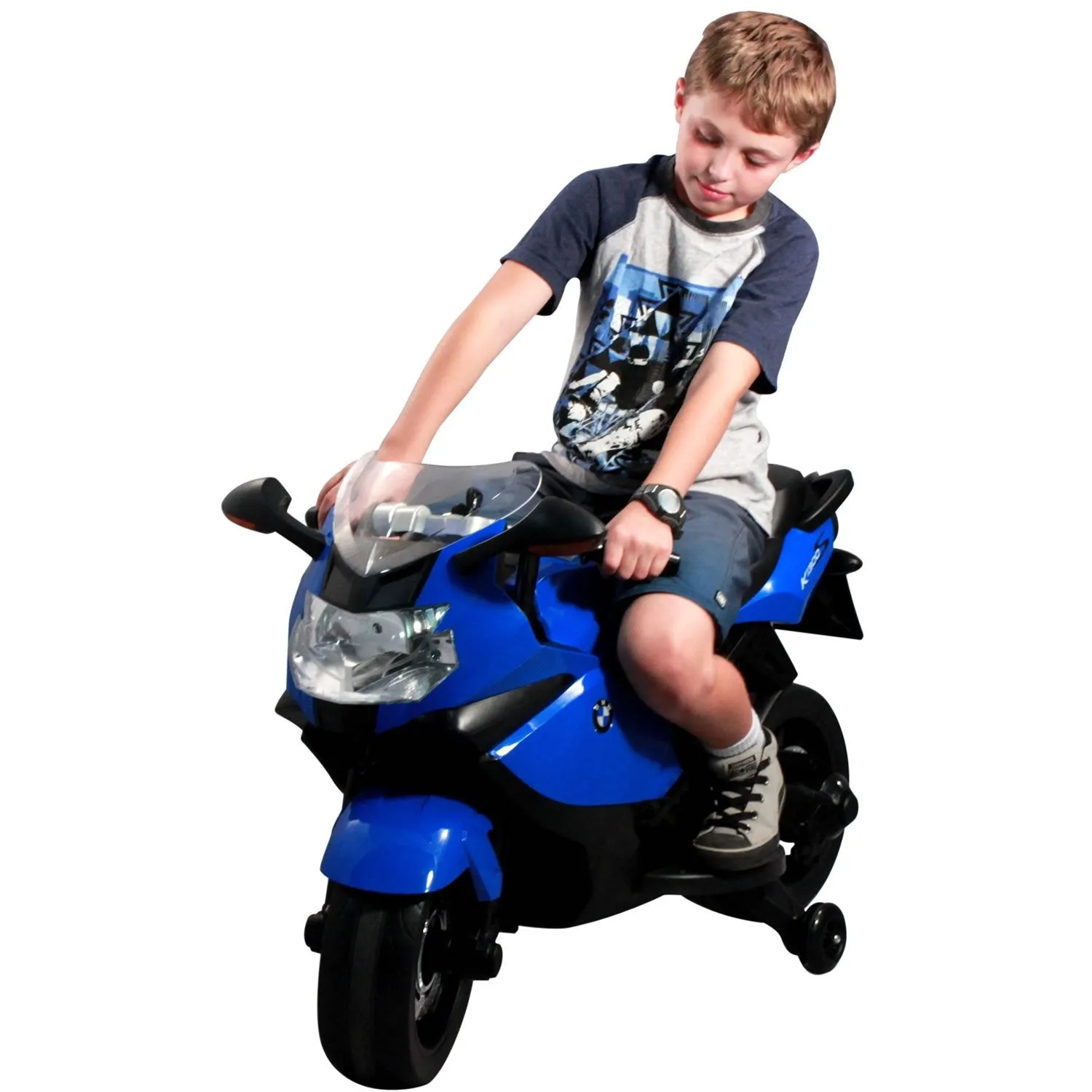 White BMW ride-on bike