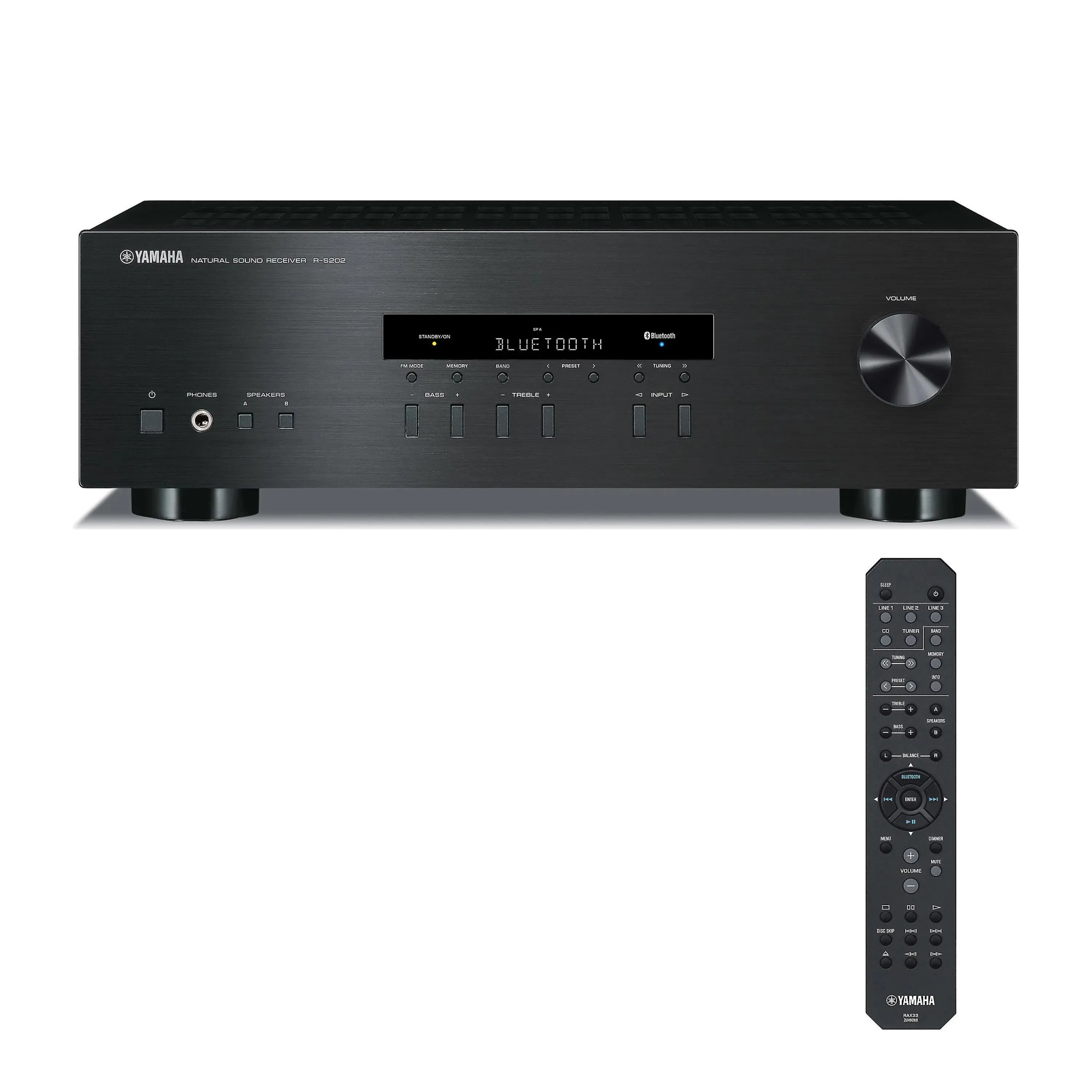 WiiM Mini AirPlay2 Wireless Audio Streamer and Yamaha R-S202 2-Channel Stereo Receiver