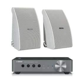 Yamaha NS-AW592WH 6.5" Indoor Outdoor Speaker and Yamaha WXA-50 Wireless Streaming Amplifier