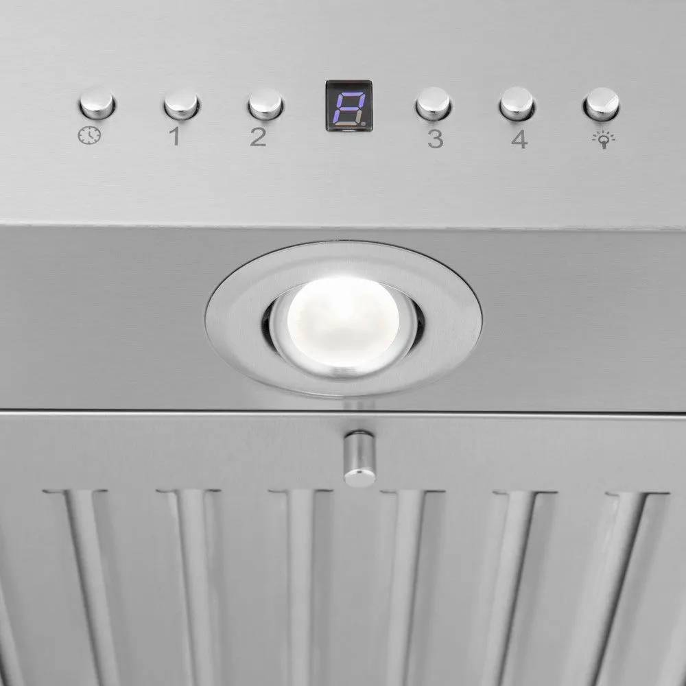 ZLINE Island Mount Range Hood in Stainless Steel with Built-in CrownSound Bluetooth Speakers (KE2iCRN-BT)