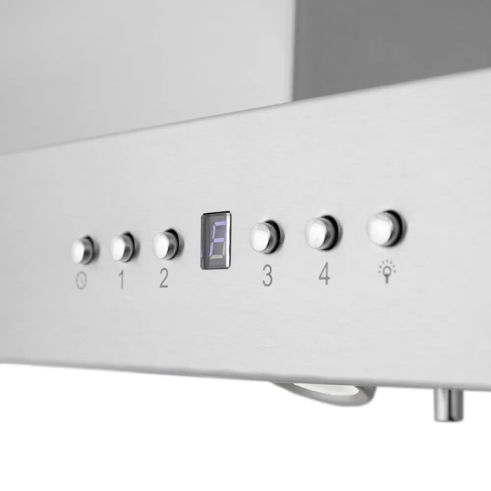 ZLINE Island Mount Range Hood in Stainless Steel with Built-in CrownSound Bluetooth Speakers (KE2iCRN-BT)