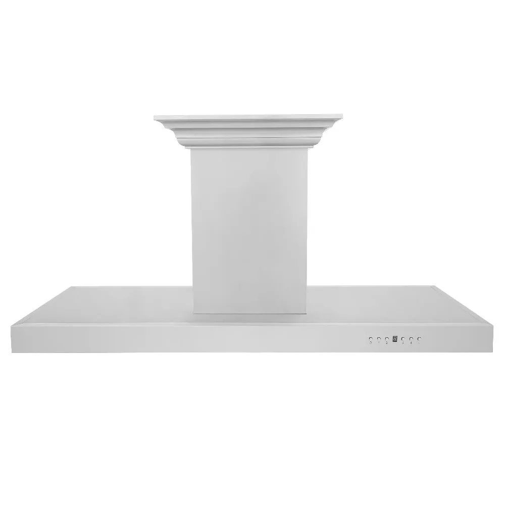 ZLINE Island Mount Range Hood in Stainless Steel with Built-in CrownSound Bluetooth Speakers (KE2iCRN-BT)
