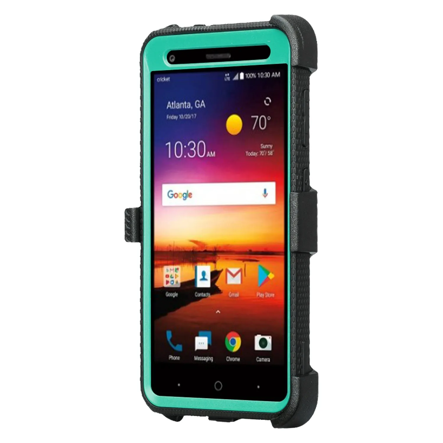 ZTE Blade Force Case, ZTE N9517 Case, Triple Protection 3-1 w/ Built in Screen Protector Heavy Duty Holster Shell Combo Case Cover - Teal