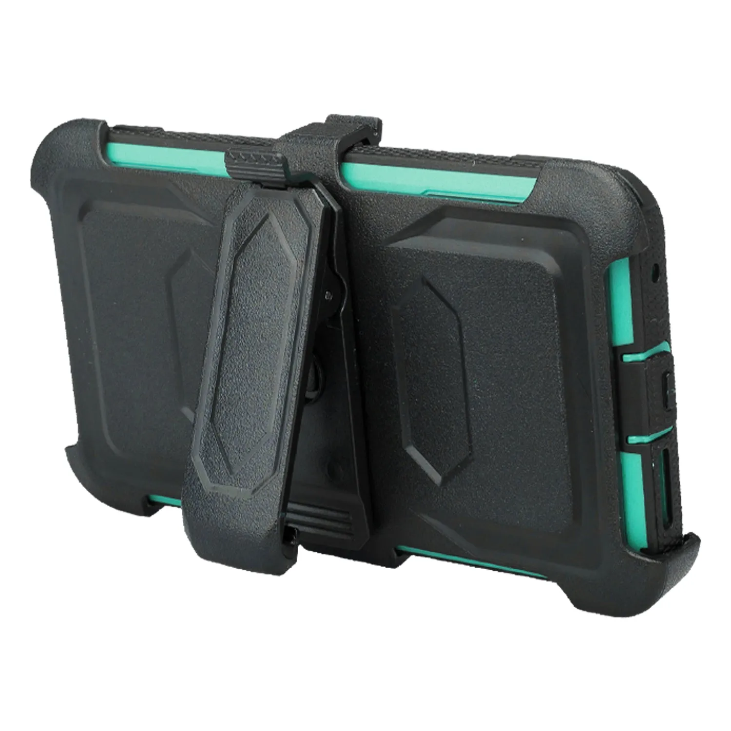 ZTE Blade Force Case, ZTE N9517 Case, Triple Protection 3-1 w/ Built in Screen Protector Heavy Duty Holster Shell Combo Case Cover - Teal